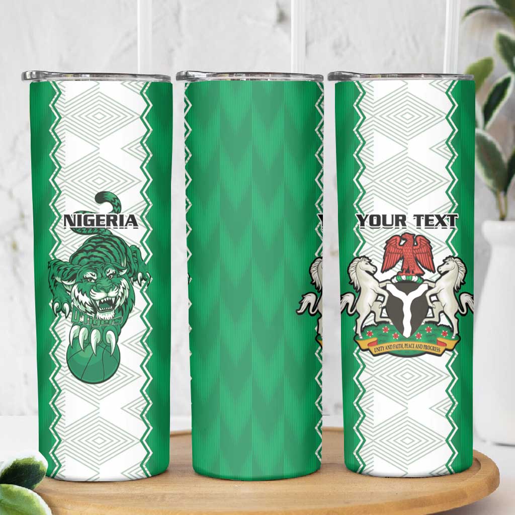 Afro Basketball Custom Nigeria Skinny Tumbler Go Champions DTigers - African Pride