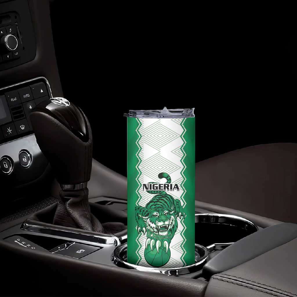Afro Basketball Custom Nigeria Skinny Tumbler Go Champions DTigers - African Pride