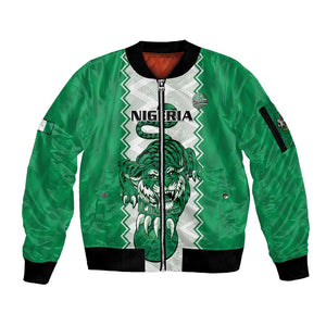 Afro Basketball Custom Nigeria Sleeve Zip Bomber Jacket Go Champions DTigers - African Pride