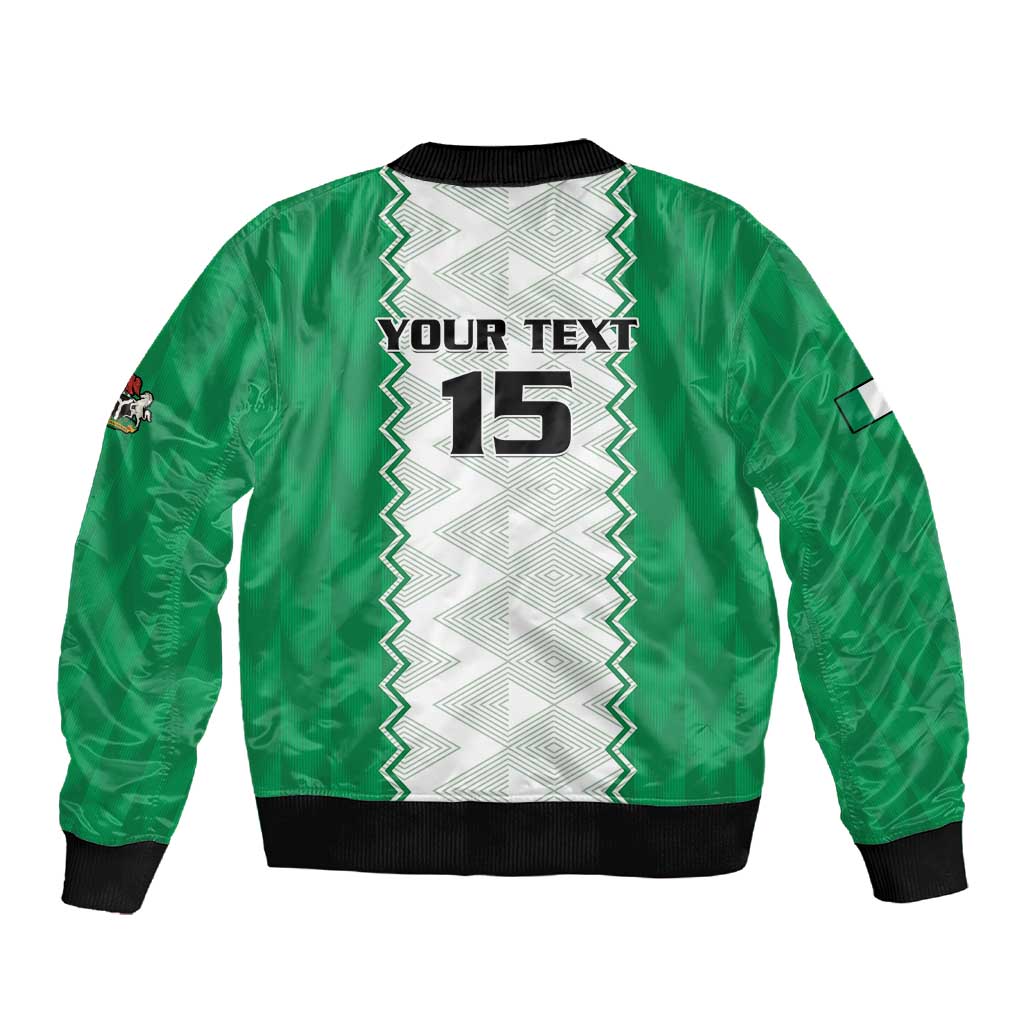 Afro Basketball Custom Nigeria Sleeve Zip Bomber Jacket Go Champions DTigers - African Pride