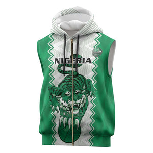 Afro Basketball Custom Nigeria Sleeveless Zip Hoodie Go Champions DTigers - African Pride