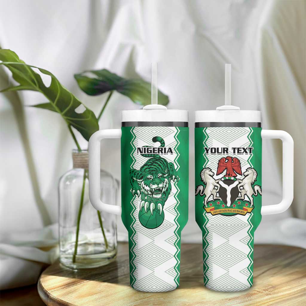 Afro Basketball Custom Nigeria Tumbler With Handle Go Champions DTigers - African Pride