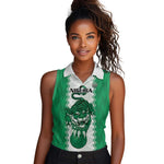 Afro Basketball Custom Nigeria Women Sleeveless Polo Shirt Go Champions DTigers - African Pride