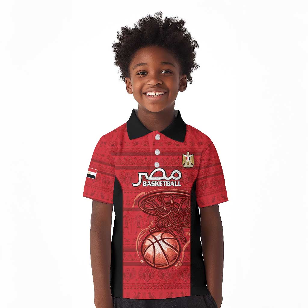 Afro Basketball Custom Egypt Kid Polo Shirt Come On Pharaohs - African Pride