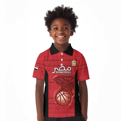 Afro Basketball Custom Egypt Kid Polo Shirt Come On Pharaohs - African Pride