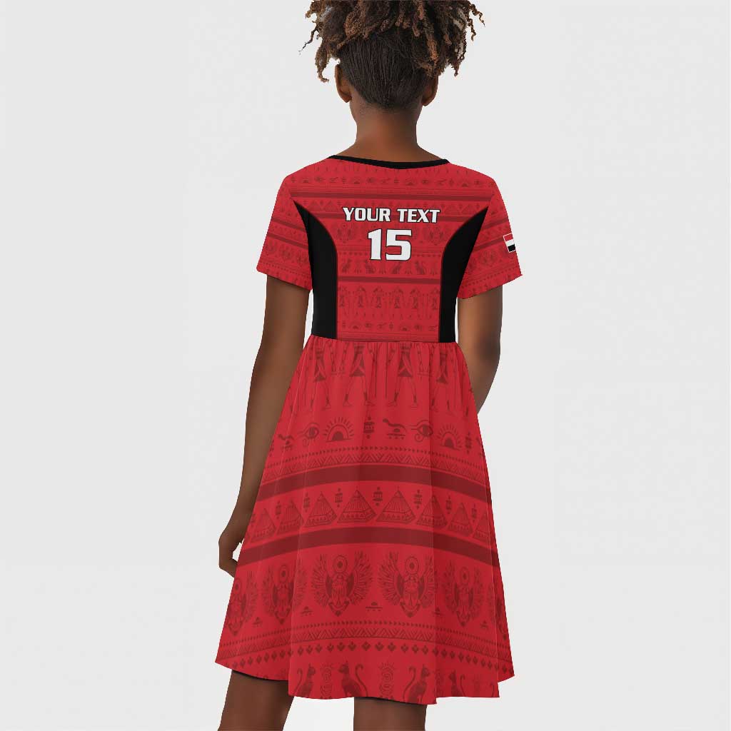 Afro Basketball Custom Egypt Kid Short Sleeve Dress Come On Pharaohs - African Pride