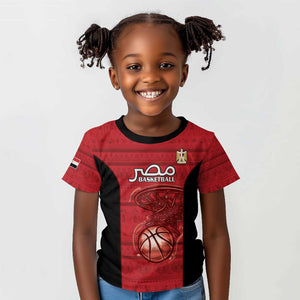 Afro Basketball Custom Egypt Kid T shirt Come On Pharaohs - African Pride