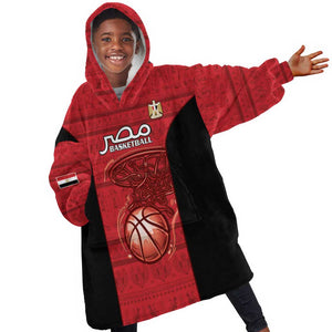 Afro Basketball Custom Egypt Kid Wearable Blanket Hoodie Come On Pharaohs - African Pride