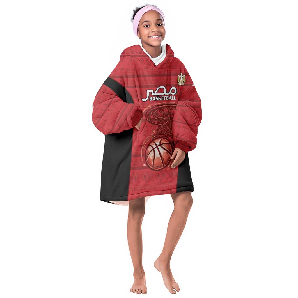 Afro Basketball Custom Egypt Kid Wearable Blanket Hoodie Come On Pharaohs - African Pride