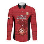Afro Basketball Custom Egypt Long Sleeve Button Shirt Come On Pharaohs - African Pride