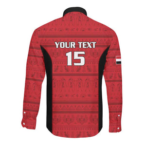 Afro Basketball Custom Egypt Long Sleeve Button Shirt Come On Pharaohs - African Pride