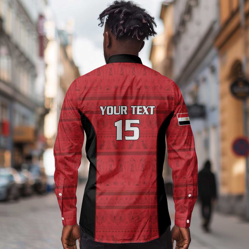 Afro Basketball Custom Egypt Long Sleeve Button Shirt Come On Pharaohs - African Pride