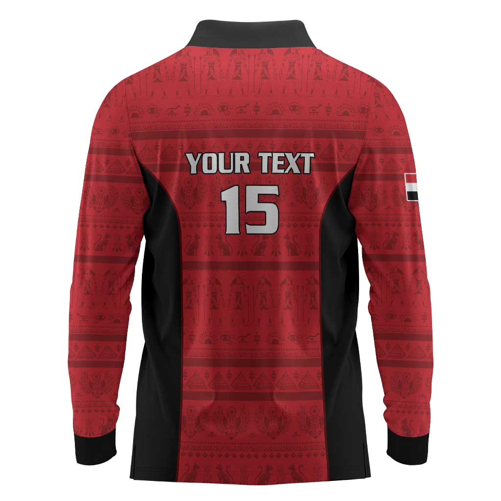 Afro Basketball Custom Egypt Long Sleeve Polo Shirt Come On Pharaohs - African Pride