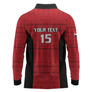 Afro Basketball Custom Egypt Long Sleeve Polo Shirt Come On Pharaohs - African Pride