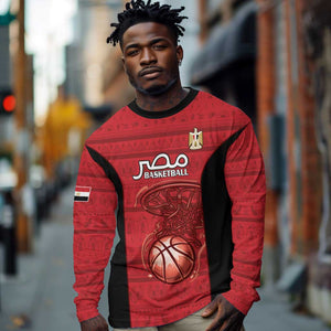 Afro Basketball Custom Egypt Long Sleeve Shirt Come On Pharaohs - African Pride