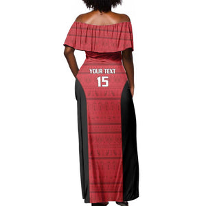 Afro Basketball Custom Egypt Off Shoulder Maxi Dress Come On Pharaohs - African Pride