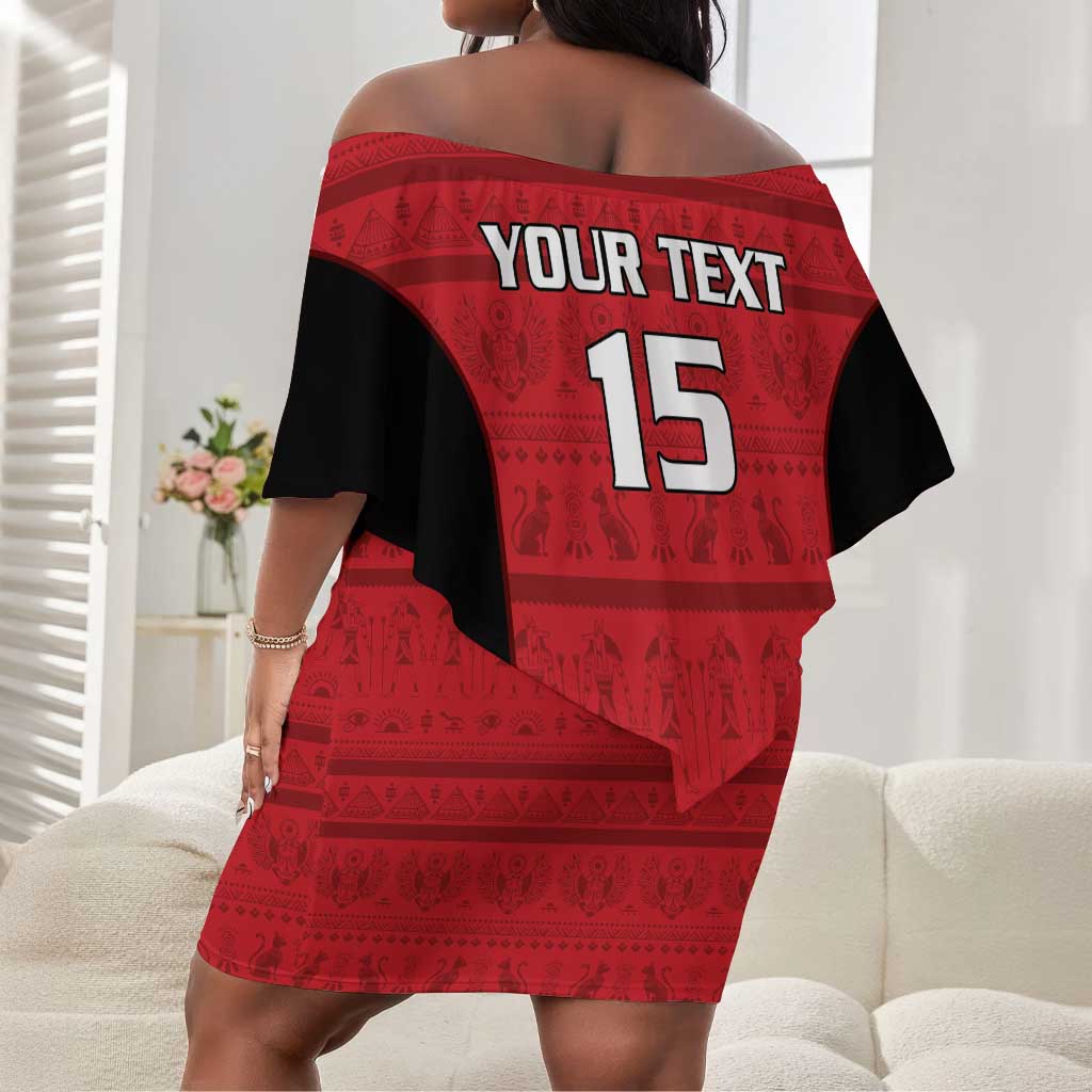Afro Basketball Custom Egypt Off Shoulder Short Dress Come On Pharaohs - African Pride