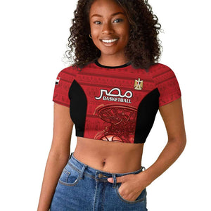 Afro Basketball Custom Egypt Raglan Cropped T shirt Come On Pharaohs - African Pride