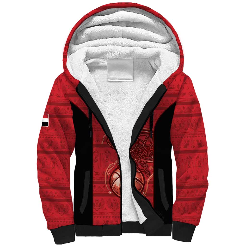 Afro Basketball Custom Egypt Sherpa Hoodie Come On Pharaohs - African Pride