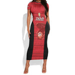 Afro Basketball Custom Egypt Short Sleeve Bodycon Dress Come On Pharaohs - African Pride
