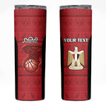 Afro Basketball Custom Egypt Skinny Tumbler Come On Pharaohs - African Pride