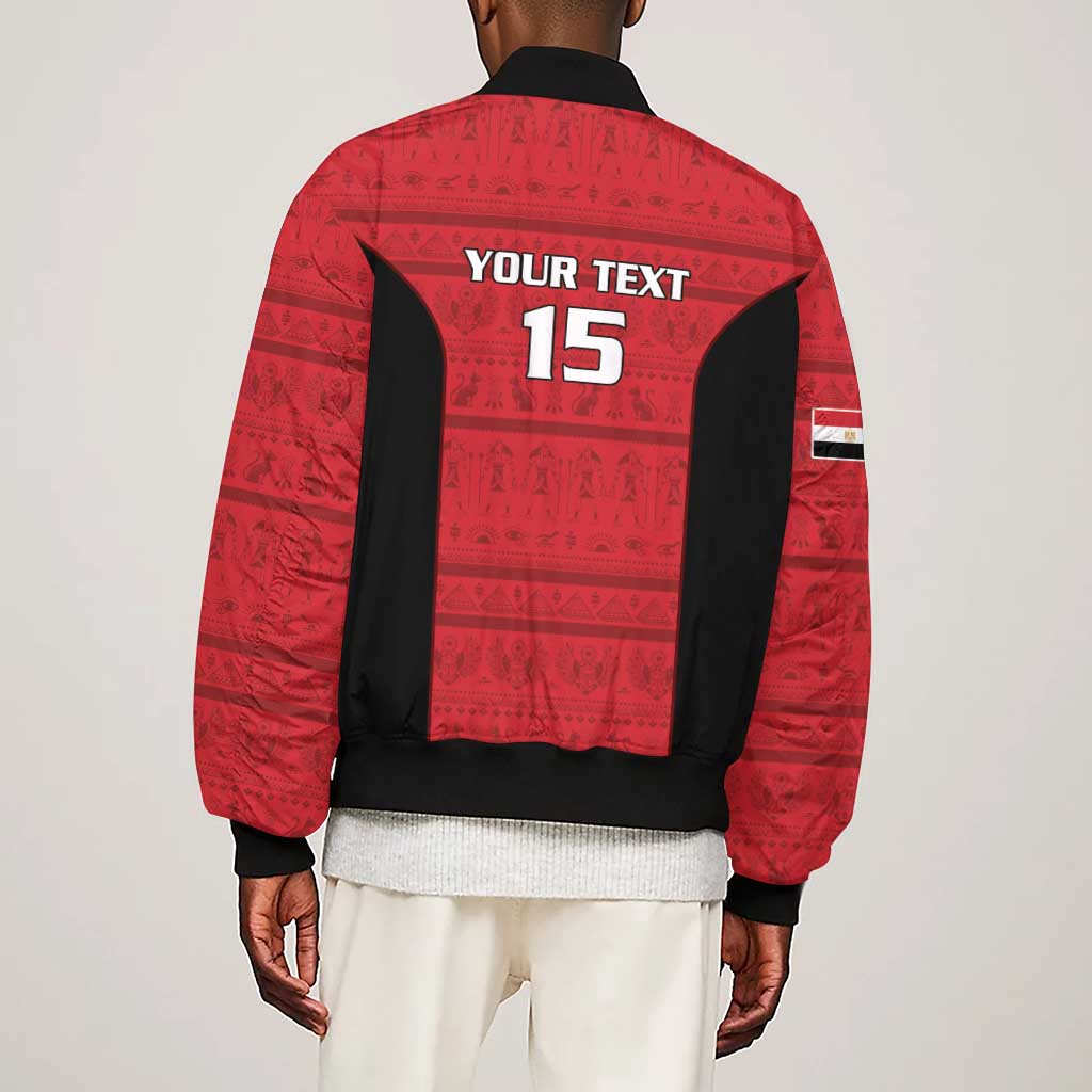 Afro Basketball Custom Egypt Sleeve Zip Bomber Jacket Come On Pharaohs - African Pride