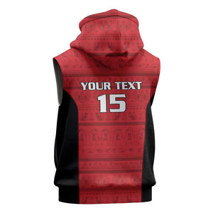 Afro Basketball Custom Egypt Sleeveless Zip Hoodie Come On Pharaohs - African Pride