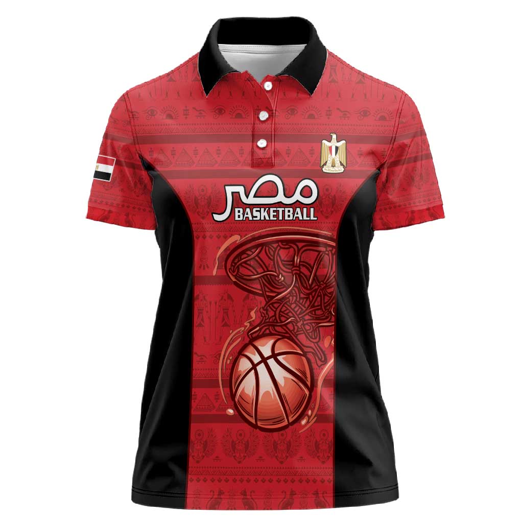 Afro Basketball Custom Egypt Women Polo Shirt Come On Pharaohs - African Pride