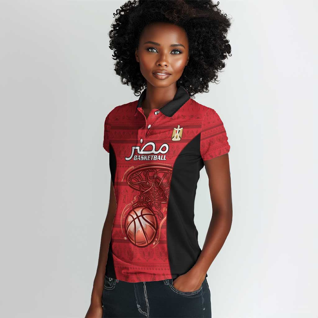 Afro Basketball Custom Egypt Women Polo Shirt Come On Pharaohs - African Pride