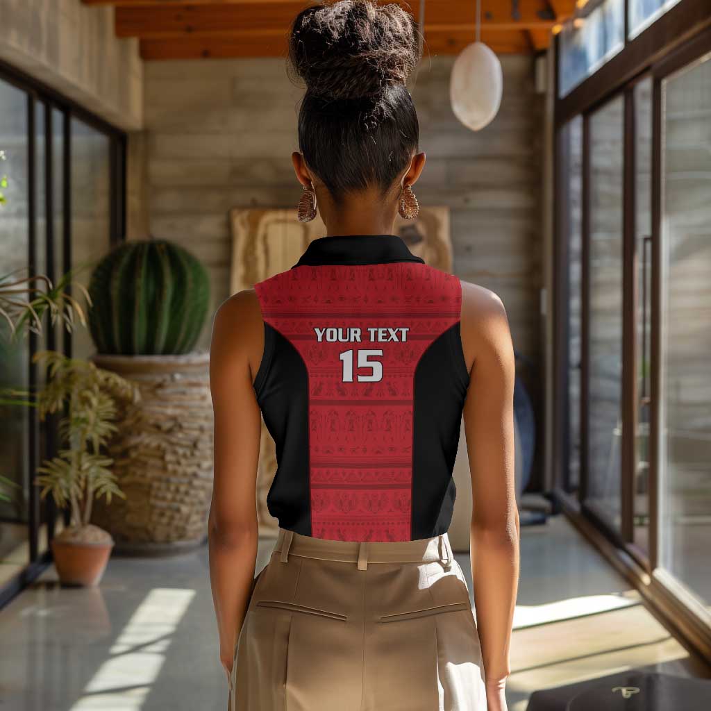 Afro Basketball Custom Egypt Women Sleeveless Polo Shirt Come On Pharaohs - African Pride