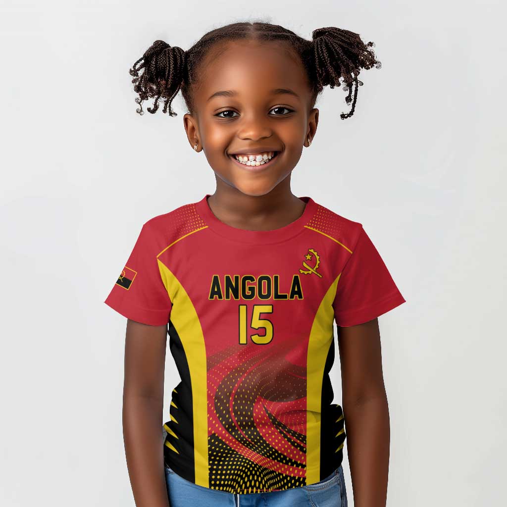 Afro Basketball Custom Angola Kid T shirt Go Champions - African Pride
