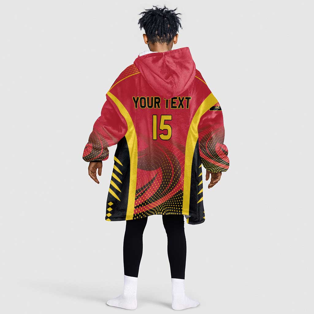 Afro Basketball Custom Angola Kid Wearable Blanket Hoodie Go Champions - African Pride