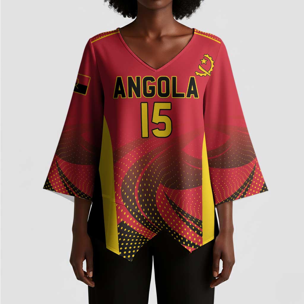 Angola Basketball Custom Kimono Sleeve Blouse Go Champions