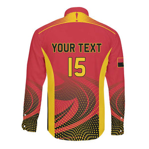 Afro Basketball Custom Angola Long Sleeve Button Shirt Go Champions - African Pride