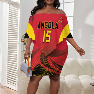 Afro Basketball Custom Angola Off Shoulder Short Dress Go Champions - African Pride