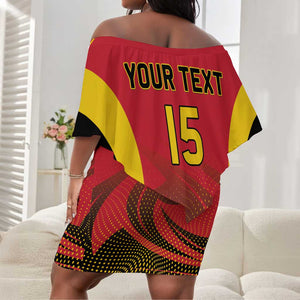 Afro Basketball Custom Angola Off Shoulder Short Dress Go Champions - African Pride