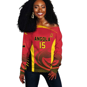 Afro Basketball Custom Angola Off Shoulder Sweater Go Champions - African Pride