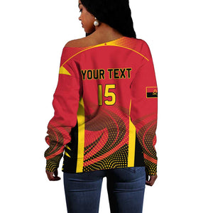 Afro Basketball Custom Angola Off Shoulder Sweater Go Champions - African Pride