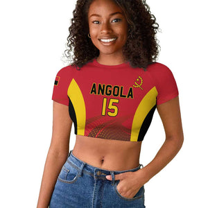 Afro Basketball Custom Angola Raglan Cropped T shirt Go Champions - African Pride