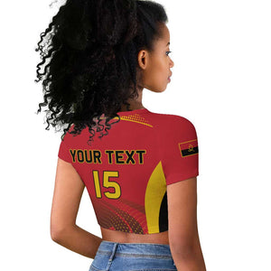 Afro Basketball Custom Angola Raglan Cropped T shirt Go Champions - African Pride