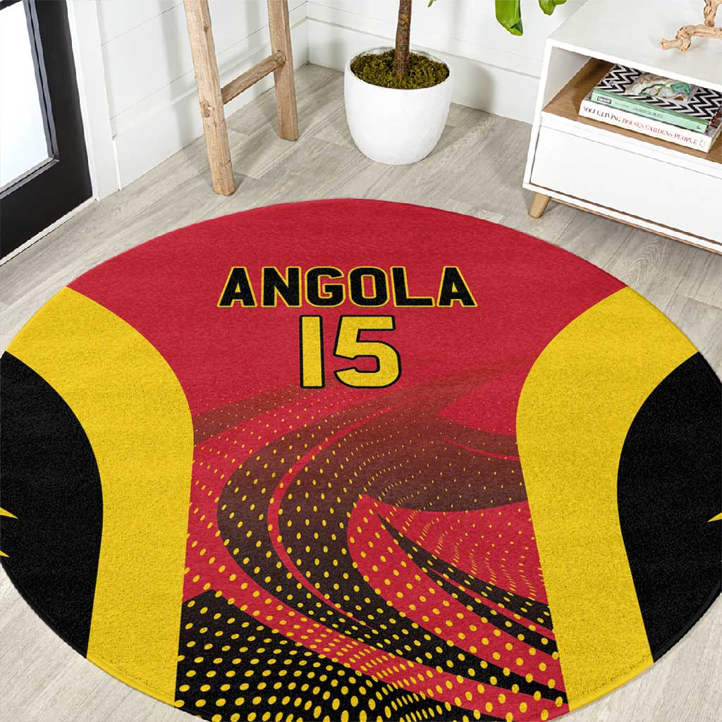 Afro Basketball Custom Angola Round Carpet Go Champions - African Pride