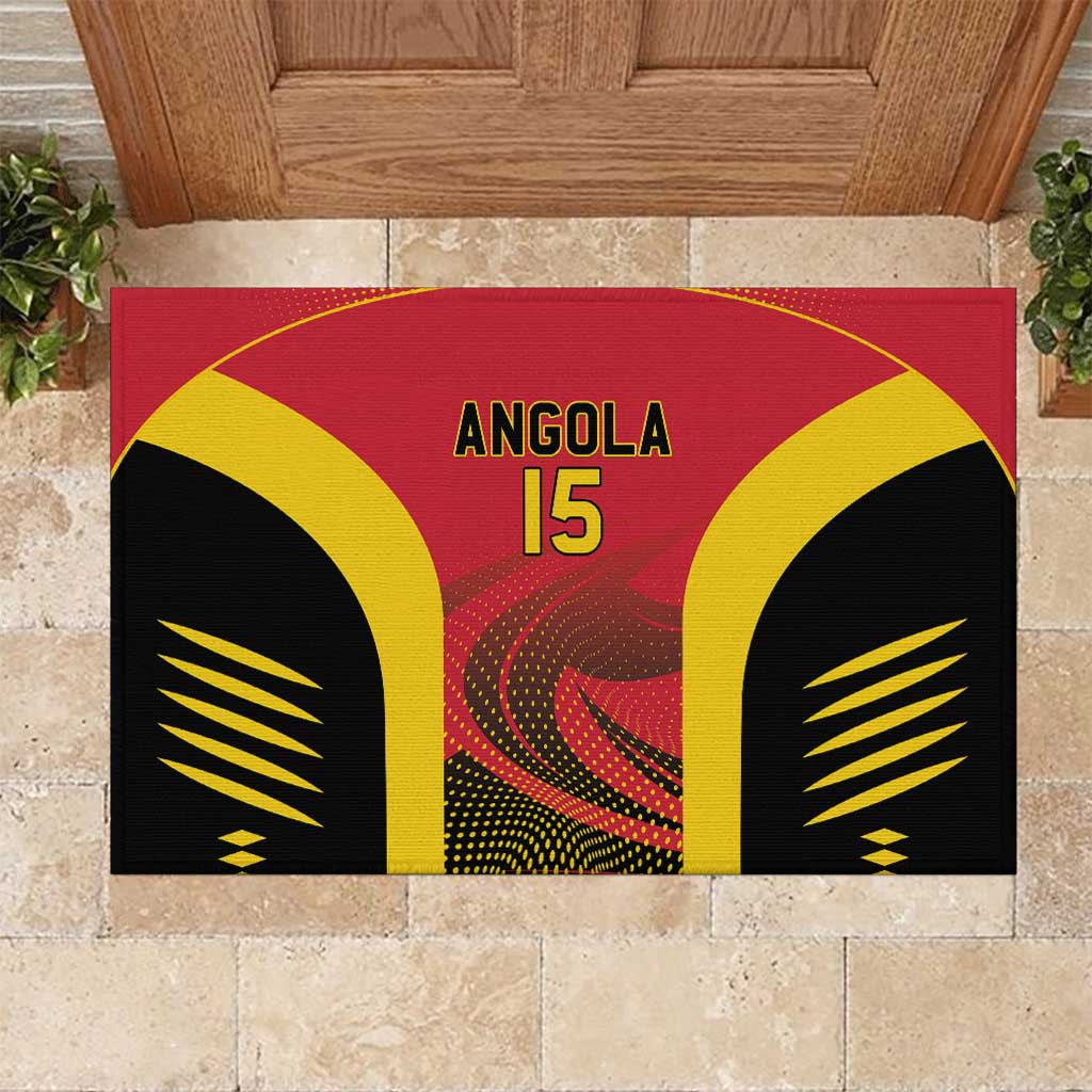 Afro Basketball Custom Angola Rubber Doormat Go Champions - African Pride