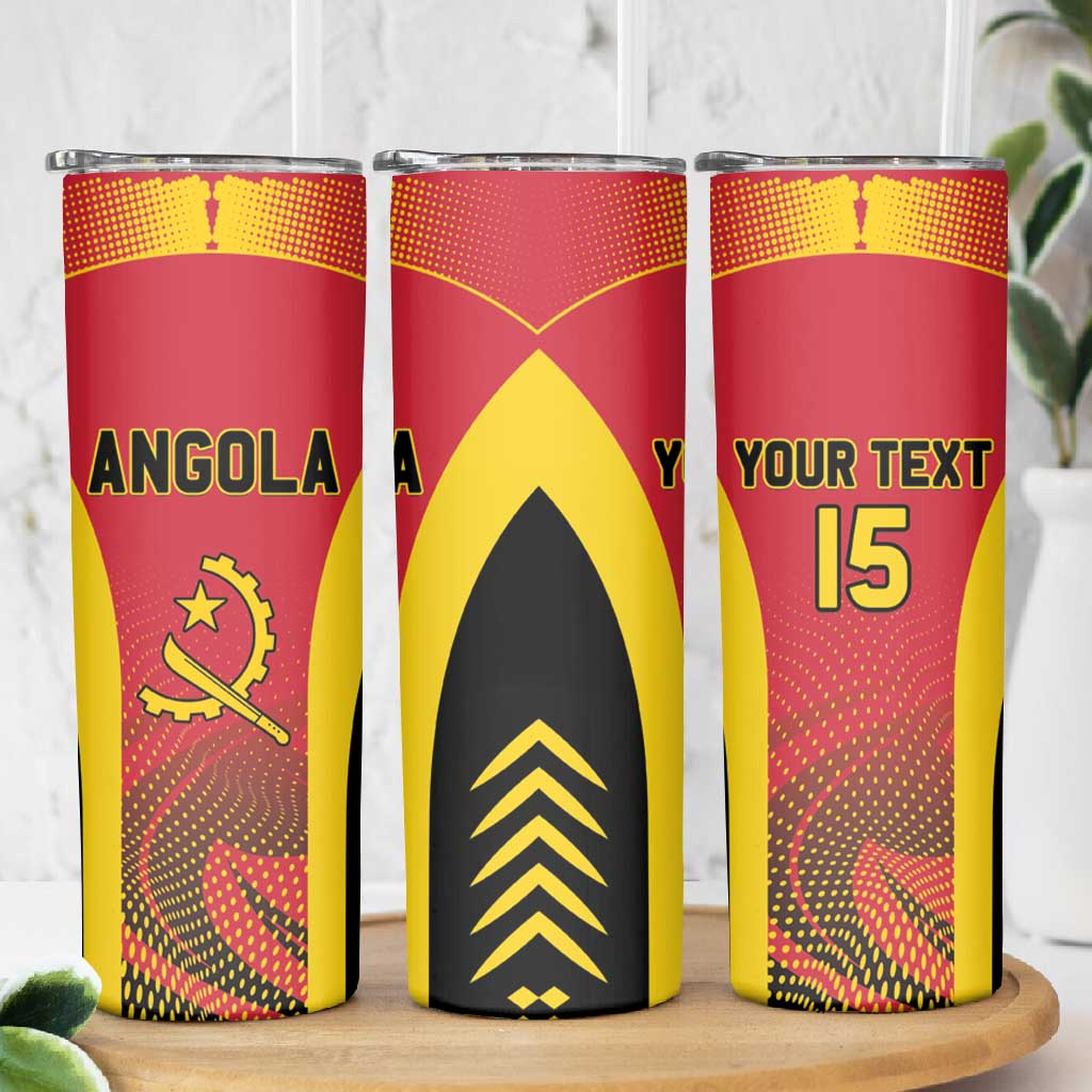 Afro Basketball Custom Angola Skinny Tumbler Go Champions - African Pride