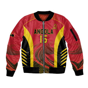 Afro Basketball Custom Angola Sleeve Zip Bomber Jacket Go Champions - African Pride
