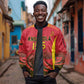 Afro Basketball Custom Angola Sleeve Zip Bomber Jacket Go Champions - African Pride