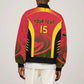 Afro Basketball Custom Angola Sleeve Zip Bomber Jacket Go Champions - African Pride