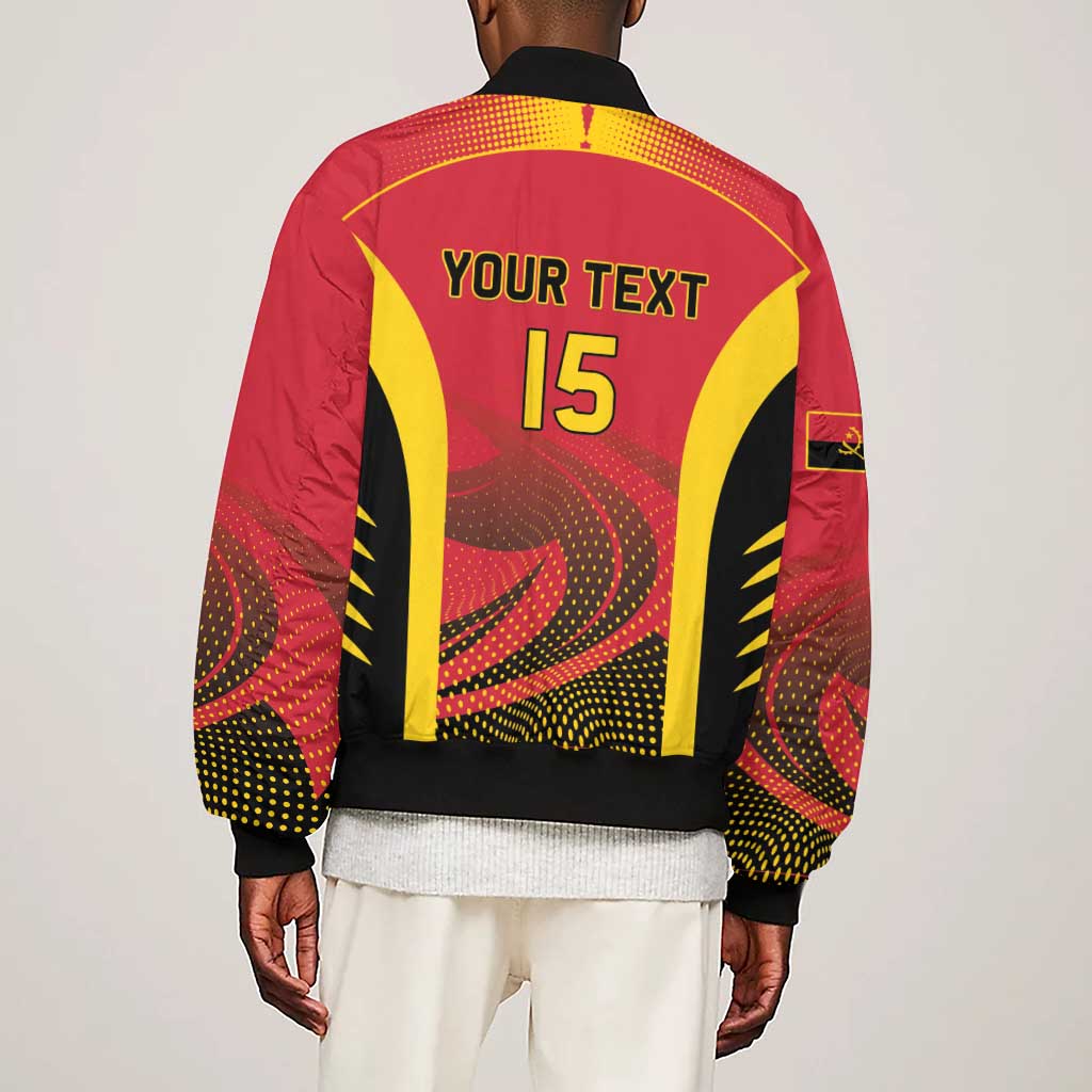 Afro Basketball Custom Angola Sleeve Zip Bomber Jacket Go Champions - African Pride