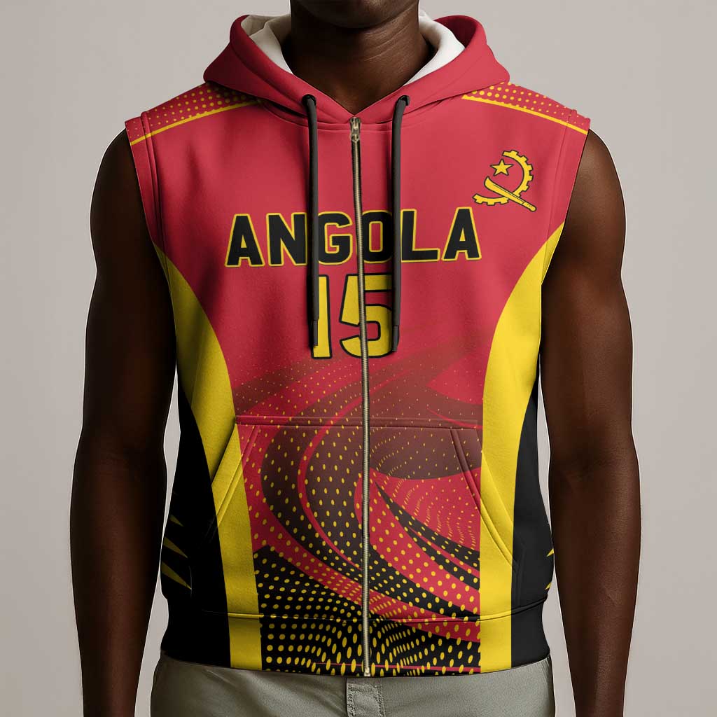Afro Basketball Custom Angola Sleeveless Zip Hoodie Go Champions - African Pride