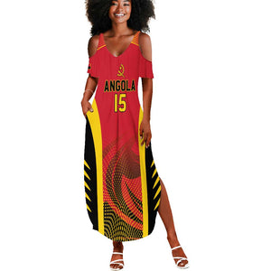 Afro Basketball Custom Angola Summer Maxi Dress Go Champions - African Pride