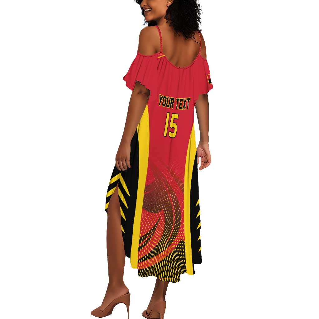Afro Basketball Custom Angola Summer Maxi Dress Go Champions - African Pride